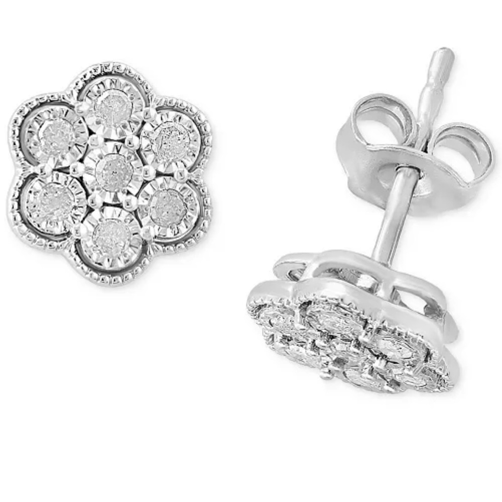 EFFY Collection Diamond Flower Cluster Stud Earrings